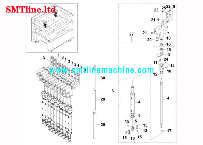 KKE-M7107-A0 Head Shaft 2 ASSY , SMT Machine Parts YS24 Yamaha Shaft