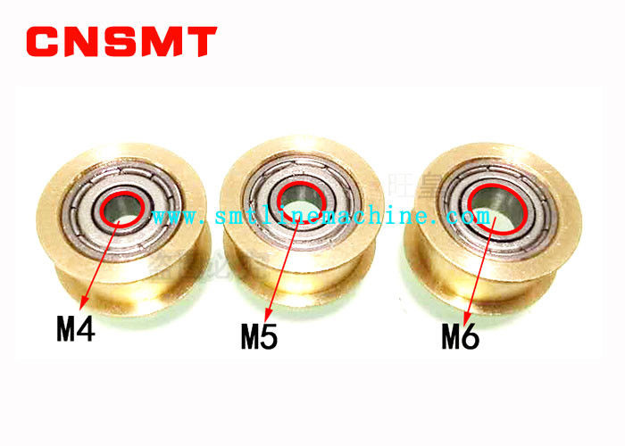 SMT conveyor  pulley  idler flat pulley double slot synchronous copper pulley with bearing M4 M5 M